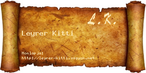 Leyrer Kitti névjegykártya
